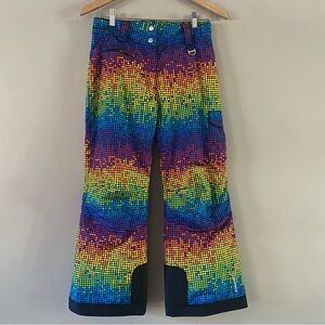 Sunice Youth Rainbow Pixel Snowboard Ski Winter Snow Pants Size 12